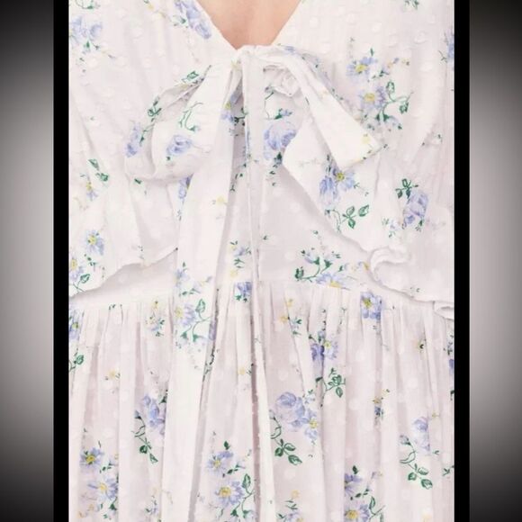 LOVESHACKFANCY Carlton Floral Maxi Dress Boho Cotton fit&flare sz 6 - Picture 5 of 14